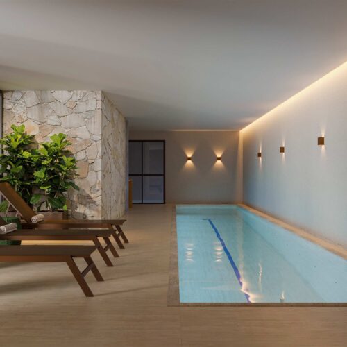 Piscina interna aquecida